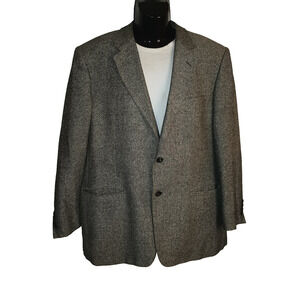 Versini Black & White Silk Regular Classic Two-Button Blazer Size 44 M003